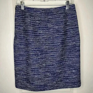 Banana Republic Navy Tweed Pencil Skirt Size 6 Lined Career Classic Capsule NWT